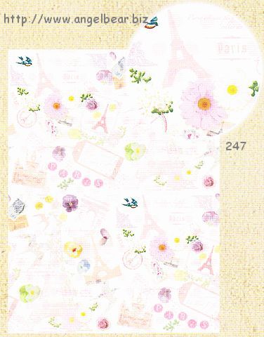 【7種類入荷】アンティークラベル　ラッピングペーパー247