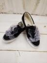 【タイムセール】Veerle　pearl&button pastei lace frill mix dorothy shoes(26cm):BK　*60%OFF