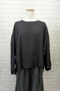 【蚤の市SALE】エムビー　フランネルリネン　ブラウス:BK￥11,880→