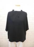 【タイムセール】エムビー　コットンリネンジャージー　ボトルネック　プルオーバー:BK*40%OFF