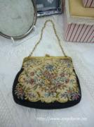 【クリアランスSALE】アンティーク　ニードルポイントガマ口BAG*70%OFF