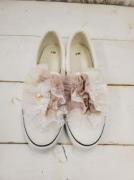 【タイムセール】Veerle　pearl&button pastei lace frill mix dorothy shoes(26cm):OW　*60%OFF