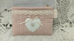 【アドラーブル・デ・パッサージュ】PinkRipAngelミニポーチ・ハート(手作り良品・60%OFF)※さらにお安くなりました。