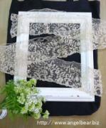 【26周年お祝いSALE】アンティーク　アプリケーションレース:ベージュ 10,5x130cm*50%OFF