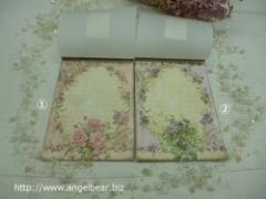 【2種類入荷】メモ帳:Lサイズ(①ピンクの薔薇②スミレとすずらん)