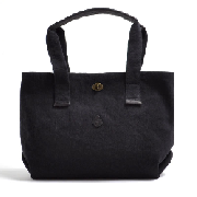 クレドラン　CINQ TOTE COTTON JUTE:(BLACK・DARK BEIGE)