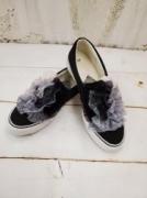 Veerle　pearl&button pastei lace frill mix dorothy shoes(25cm・26cm):BK