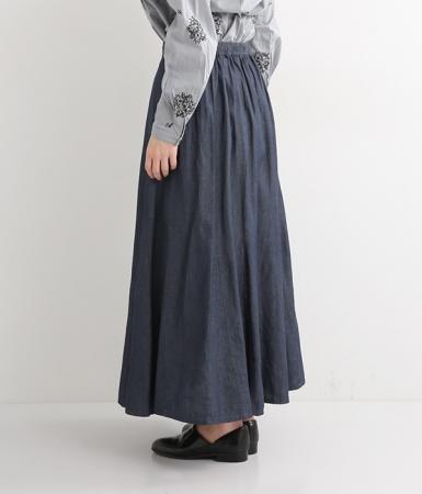 エムビー　コットンリネンデニム　スカート:OWS
