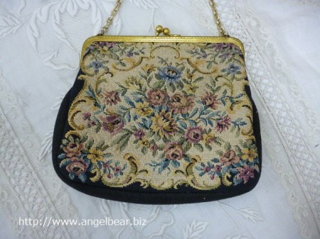 【クリアランスSALE】アンティーク　ニードルポイントガマ口BAG*70%OFF