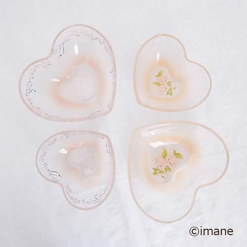 【2024・4月の新商品入荷しました♪】imane　ダイアナローズ・ガラスハートボウルS