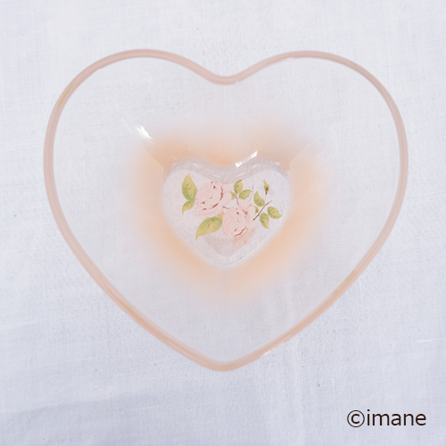 【2024・4月の新商品入荷しました♪】imane　ダイアナローズ・ガラスハートボウルM