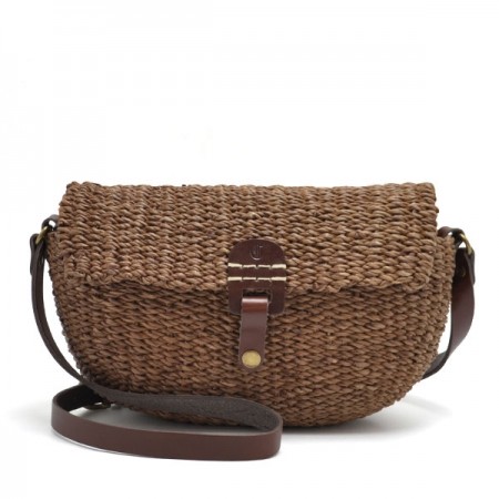 クレドラン　ROUND SHOULDER BASKET M:BROWN×BROWN