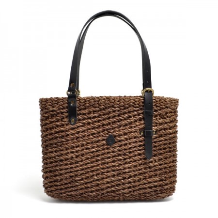 クレドラン　LONG HANDLE SQUARE BASKET:BROWN×BLACK