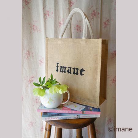 imane　スクエアジュートバッグ