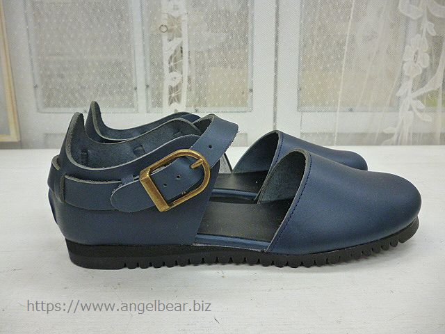 【タイムセール】クレドラン　NEW PLAIN TOE SHOE:NAVY (オイルド レザー シューズ)　Lサイズ　*50%OFF