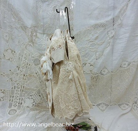【作家さんの1点物】ベージュのモアレ生地　大きなリボンのBag
