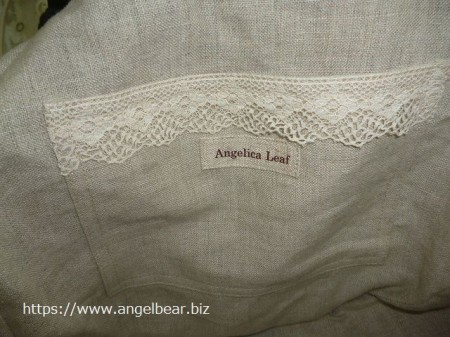 Angelica Leaf　ラウンドローズ刺繍ドイリーバッグ:BK