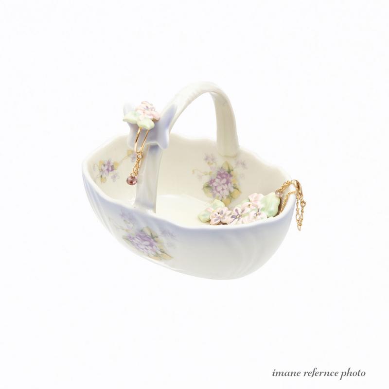 【8月下旬入荷予定】imane　スミレ・蝶付き花かご(入荷数に限りがございます)