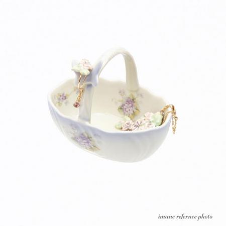 【8月下旬入荷予定】imane　スミレ・蝶付き花かご(入荷数に限りがございます)