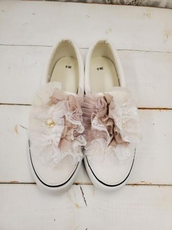 【タイムセール】Veerle　pearl&button pastei lace frill mix dorothy shoes(26cm):OW　*50%OFF