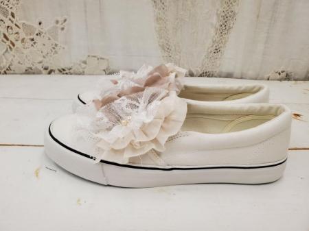 【タイムセール】Veerle　pearl&button pastei lace frill mix dorothy shoes(26cm):OW　*60%OFF