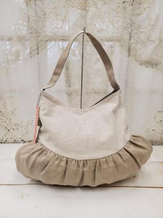 Veerle  logo print flower frill mix ポーリーヌトートBag:beige