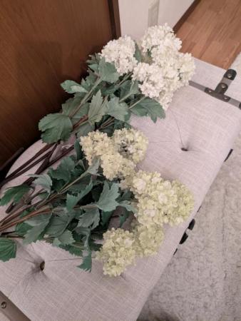 【2色入荷】アートフラワー　エレガントスノーボール (WH/GR)全長72cm