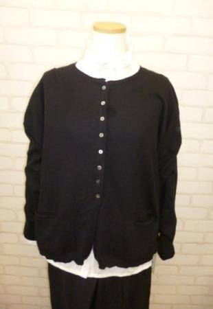 【蚤の市SALE】le　ciel　a　alouette　綿カシミヤカーディガン:BK￥8,690→