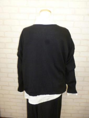 【蚤の市SALE】le　ciel　a　alouette　綿カシミヤカーディガン:BK￥8,690→