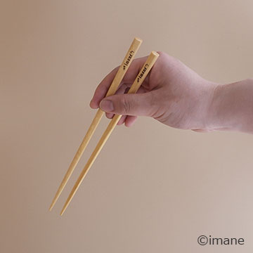 【入荷しました】imane　イマンロゴ　若狭塗白木箸