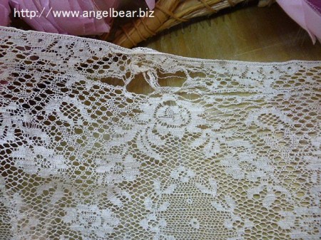 【クリアランスSALE】アンティーク　繊細で柔らかなエクリュレース 16.5x145cm*60%OFF