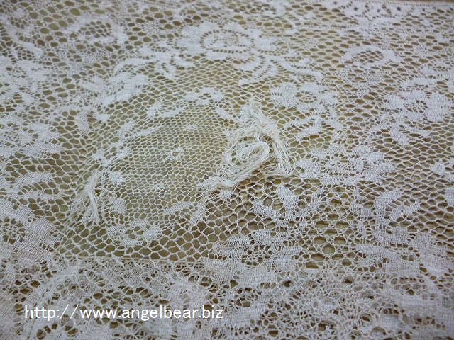 【クリアランスSALE】アンティーク　繊細で柔らかなエクリュレース 16.5x145cm*60%OFF