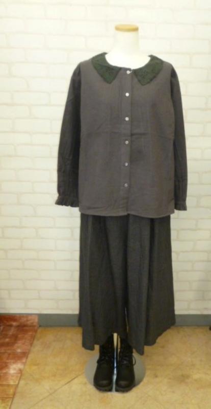 蚤の市SALE】le ciel de demain フランネル刺繍ブラウス:CH ¥6490