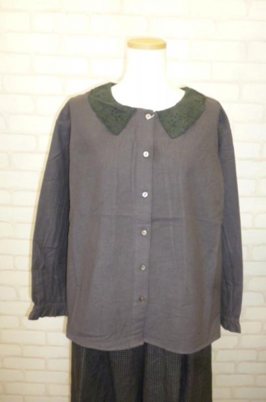 蚤の市SALE】le ciel de demain フランネル刺繍ブラウス:CH ¥6490