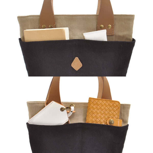 クレドラン　PETEAU TOTE:BLACK×BEIGE