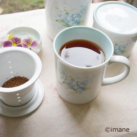 【入荷しました・在庫限り】imane　クラリス・茶こし付ストレートマグ