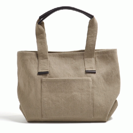 クレドラン　CINQ TOTE COTTON JUTE:(BLACK・DARK BEIGE)